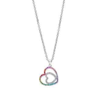 Collier double Cœur Femme Acier inoxydable et strass de couleurs LOTUS LS1943-1/2