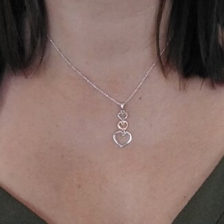 Collier Femme Cœur bicolore Argent 925/1000 LOTUS LP3140-1/1 porté
