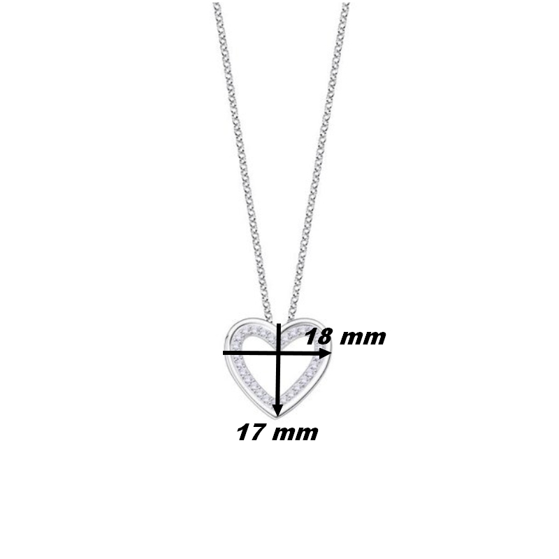 Collier Femme Cœur Argent 925/1000 et Oxydes de zirconium LOTUS LP3123-1/1, dimensions