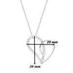 Collier Cœur Femme Argent 925/1000 et Oxydes de zirconium ROBBEZ MASSON, dimensions
