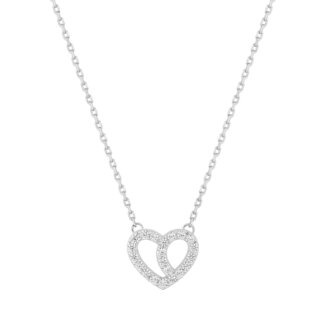 Collier Cœur Femme Argent 925/1000 et Oxydes de zirconium ROBBEZ MASSON