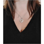 Collier Femme Cœur et clé Acier inoxydable et strass LOTUS LS2188-1/1 porté