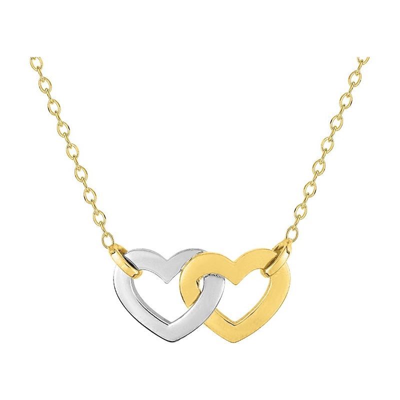 Collier double Cœurs Femme Plaqué Or et Rhodium ROBBEZ MASSON