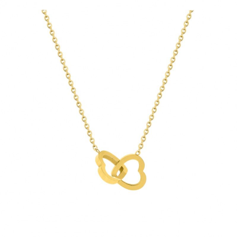 collier-femme-double-coeur-acier-inoxydable-robbez-masson-432137 Collier double Cœur Femme Acier inoxydable ROBBEZ MASSON
