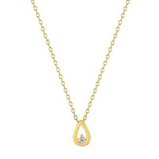 Collier Femme goutte Plaqué Or et Oxyde de zirconium ROBBEZ MASSON