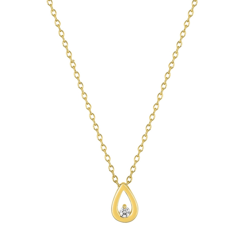 Collier Femme goutte Plaqué Or et Oxyde de zirconium ROBBEZ MASSON