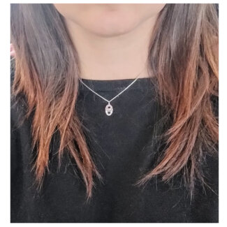 Collier Grain de café Femme Argent 925/1000 et Oxyde de zirconium ROBBEZ MASSON porté