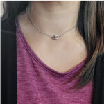 Collier Grain de café Femme Argent 925/1000 et Oxyde de zirconium ROBBEZ MASSON porté