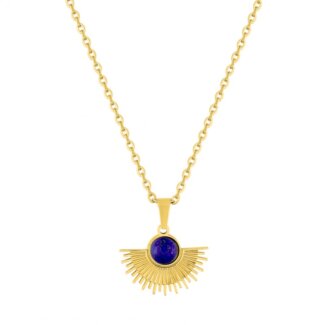 Collier Femme Acier inoxydable doré et Lapis synthétique ROBBEZ MASSON