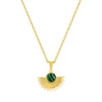 Collier Femme Acier inoxydable doré et Malachite synthétique ROBBEZ MASSON