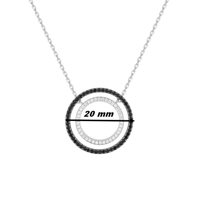 collier-femme-rond-argent-rhodié-et-oxydes-blancs-et-noirs-robbez-masson-332289-1-diamètre Collier rond Femme Argent 925/1000 et Oxydes de zirconium ROBBEZ MASSON, diamètre