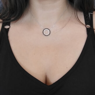 Collier rond Femme Argent 925/1000 et Oxydes de zirconium ROBBEZ MASSON porté