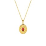 Collier Femme Acier inoxydable doré et Turquoise rouge synthétique ROBBEZ MASSON