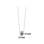 Collier Femme Fleur Argent 925/1000 et Oxydes de zirconium LOTUS LP3136-1/1, dimensions
