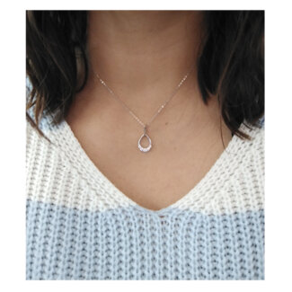 Collier Goutte Femme Argent 925/1000 et Oxydes de zirconium LOTUS LP3057-1/1 porté