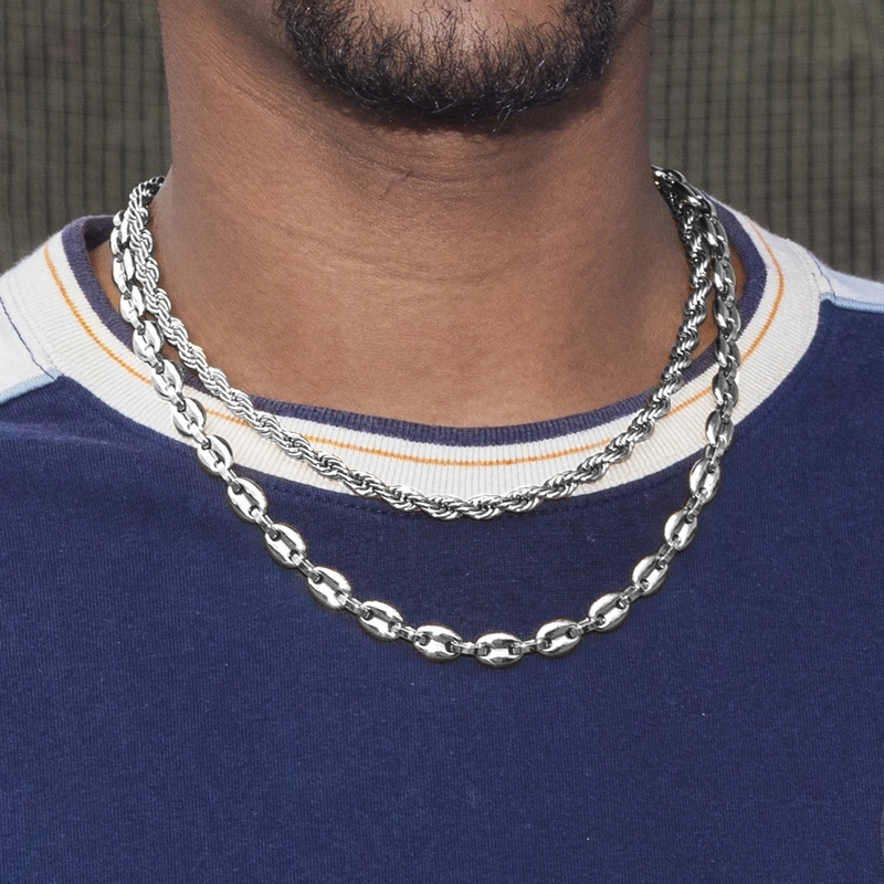 Collier chaîne Homme Acier inoxydable LOTUS LS2233-1/1 porté