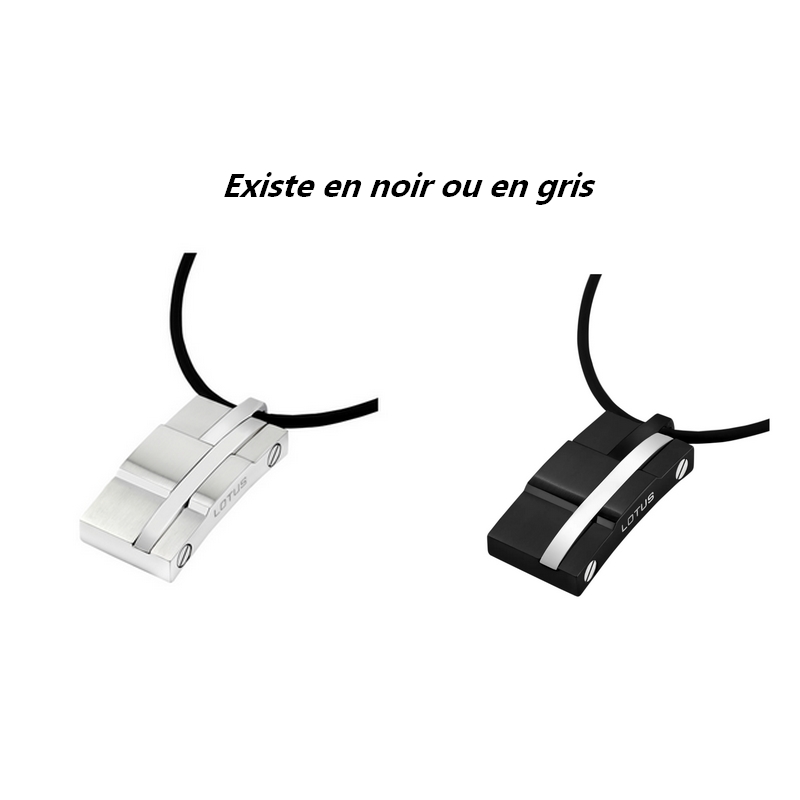 Collier Homme Acier inoxydable et cordon caoutchouc LOTUS LS1316-1/1, deux couleurs