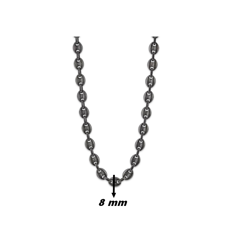 Collier Homme Acier inoxydable vieilli Grain de café LOTUS LS2140-1/3, largeur