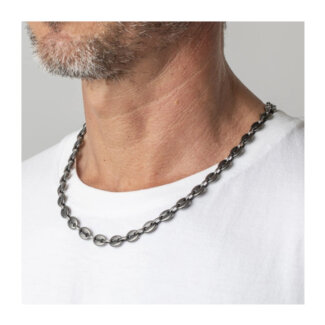 Collier Homme Acier inoxydable vieilli Grain de café LOTUS LS2140-1/3 porté