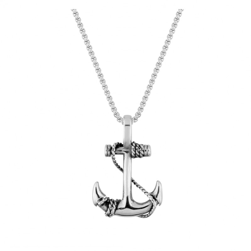 collier-homme-ancre-acier-inoxydable-robbez-masson-432091 Collier Homme Ancre Acier inoxydable ROBBEZ MASSON