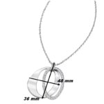 Collier long Femme double anneau Acier inoxydable et strass LOTUS LS1672-1/1, dimensions