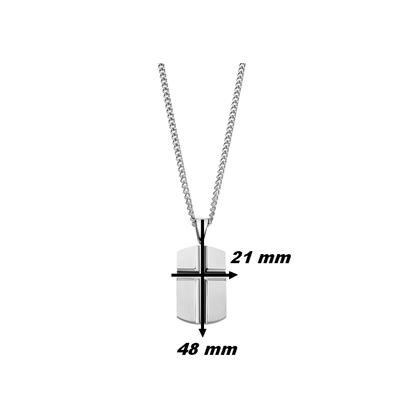 Collier plaque Croix Homme Acier inoxydable LOTUS LS2279-1/1, dimensions