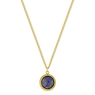 Collier rond Femme Acier inoxydable doré et Lapis synthétique ROBBEZ MASSON