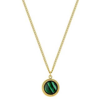 Collier rond Femme Acier inoxydable doré et Malachite synthétique ROBBEZ MASSON