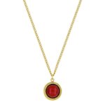 Collier rond Femme Acier inoxydable doré et Rubis synthétique ROBBEZ MASSON