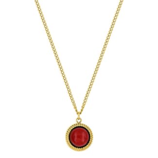 Collier rond Femme Acier inoxydable doré et Rubis synthétique ROBBEZ MASSON