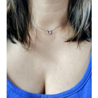 Collier rond Femme Argent 925/1000 et Oxyde de zirconium ROBBEZ MASSON porté