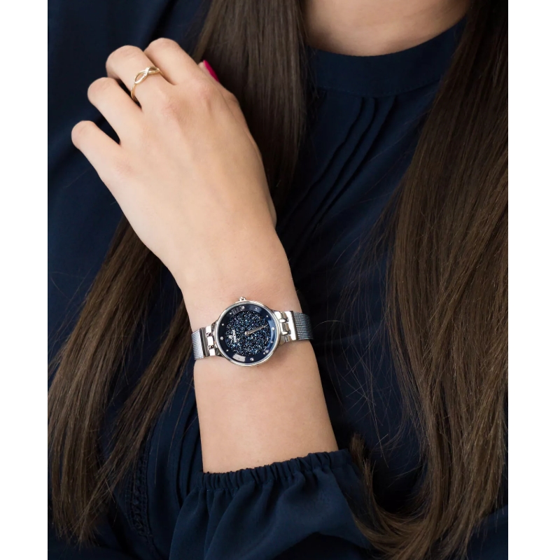montre-FESTINA-Femme-acier-inoxydable-cadran-bleu-F20385-2-portée Montre Femme Acier inoxydable cadran bleu nuit FESTINA F20385/2 portée