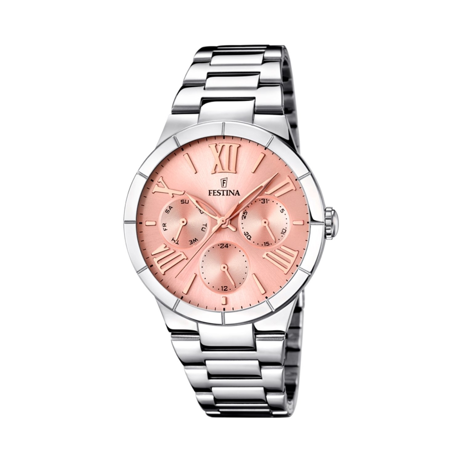 montre-FESTINA-Femme-boyfriend-acier-inoxydable-F16716-3 Montre » Boyfriend » Femme Acier inoxydable, cadran rose FESTINA F16716/3