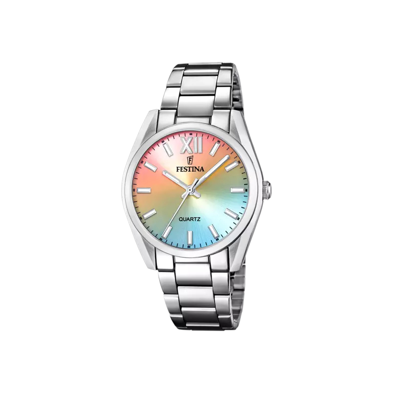 montre-FESTINA-Femme-boyfriend-acier-inoxydable-cadran-multicolore-F20622-H Montre » Boyfriend » Femme Acier inoxydable, cadran multicolore FESTINA F20622/H