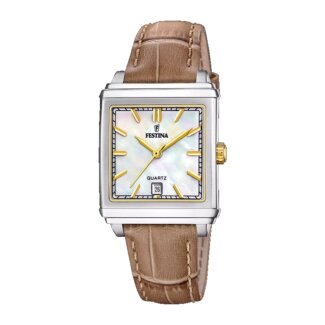 Montre » On the Square » Femme Cuir marron et Acier inoxydable FESTINA F20682/4