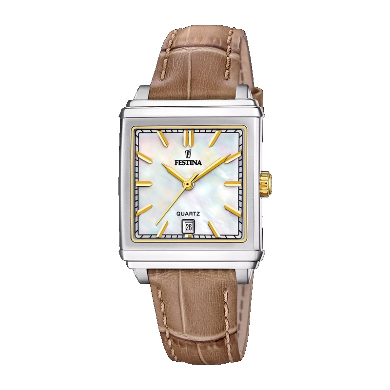 Montre » On the Square » Femme Cuir marron et Acier inoxydable FESTINA F20682/4