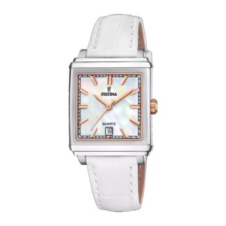 Montre » On the Square » Femme Cuir blanc et Acier inoxydable FESTINA F20682/1