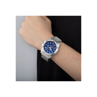 Montre multifonction bleue Homme Acier inoxydable FESTINA F20445/2 portée
