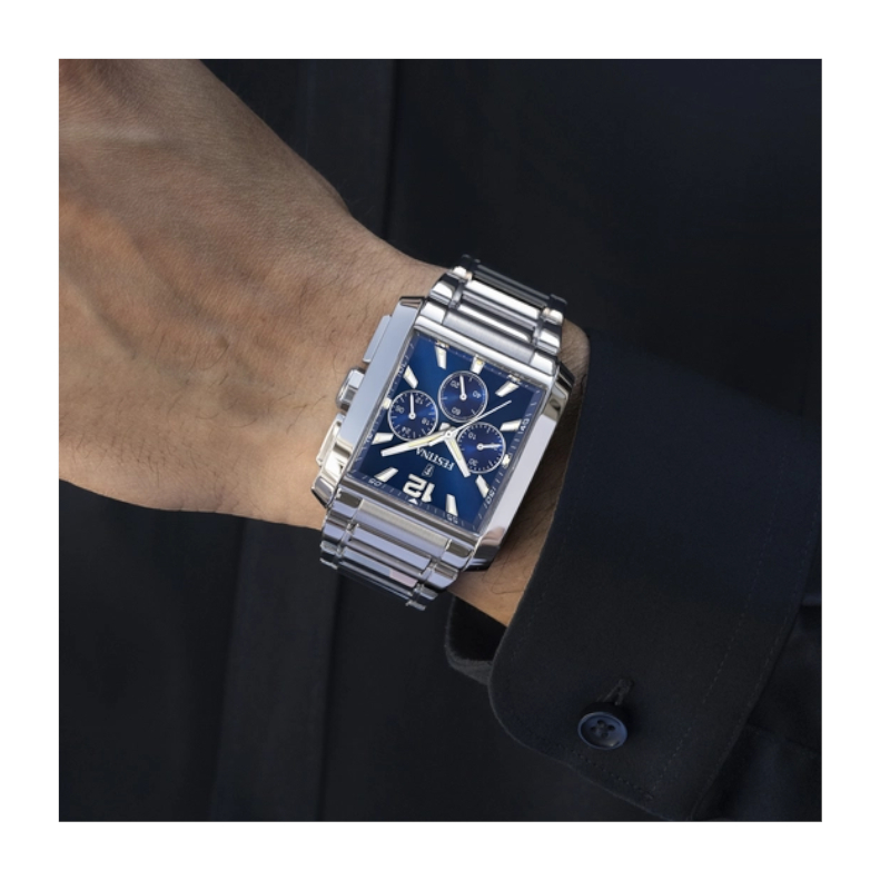 montre-FESTINA-homme-rectangulaire-acier-inoxydable-F20635-2-portée Montre » On the Square » Homme Acier inoxydable FESTINA F20635/2 portée