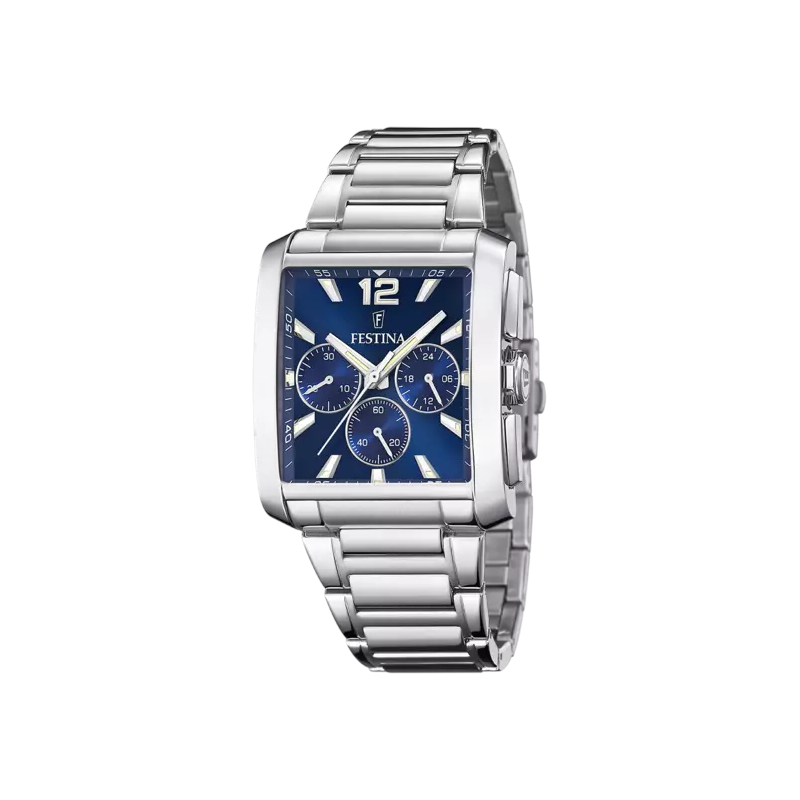 montre-FESTINA-homme-rectangulaire-acier-inoxydable-F20635-2 Montre » On the Square » Homme Acier inoxydable FESTINA F20635/2