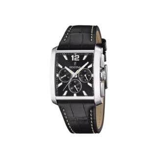 Montre » On the Square » Homme Acier inoxydable et Cuir noir FESTINA F20636/4