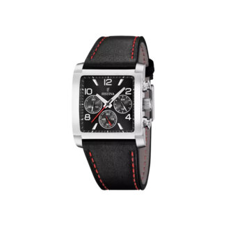 Montre » On the Square » Homme Acier inoxydable et Cuir noir FESTINA F20653/3
