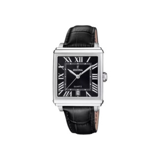 Montre » On the Square » Homme Acier inoxydable et Cuir noir FESTINA F20681/3