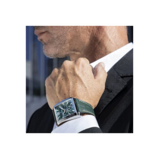 Montre » On the Square » Homme Acier inoxydable et Cuir vert FESTINA F20636/3 portée