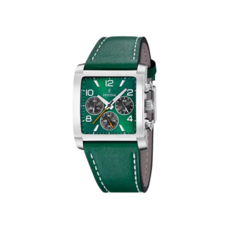 Montre » On the Square » Homme Acier inoxydable et Cuir vert FESTINA F20653/2