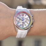 Montre Femme Rainbow Acier inoxydable et caoutchouc blanc FESTINA F20610/2 portée