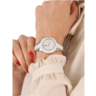 Montre Céramique blanche Femme Acier inoxydable FESTINA F20497/1 portée