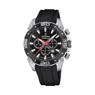Montre Chrono Bike Homme, Acier inoxydable et Caoutchouc noir FESTINA F20544/1