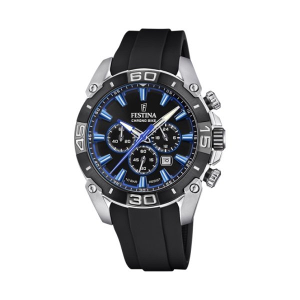 montre-chrono-bike-homme-acier-inoxydable-et-caoutchouc-FESTINA-F20544-2 Montre Chrono Bike Homme, Acier inoxydable et Caoutchouc noir FESTINA F20544/2