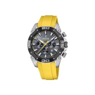 Montre Chrono Bike Homme, Acier inoxydable et Caoutchouc jaune FESTINA F20544/7